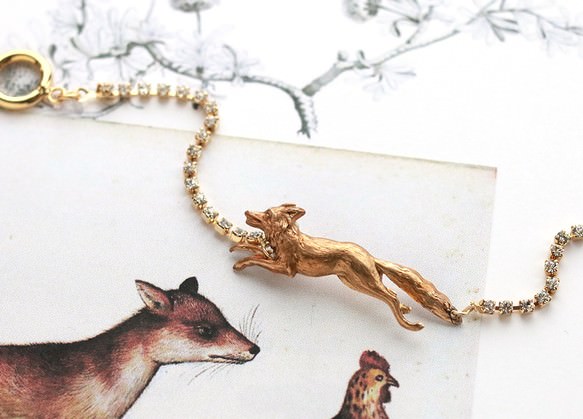 leap ヴィンテージ・ブラスのキツネのブレスレット